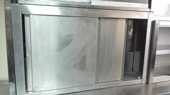 Picture of Επαγγελματική επιτοίχια ποτηριέρα με συρόμενες πόρτες ΙΝΟΧ